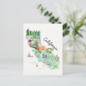 Waterverf California State Art Kaart (Staand voorkant)