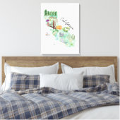 Waterverf California State Art Kaart Canvas Afdruk (Insitu (Slaapkamer))