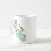Waterverf California State Art Kaart Koffiemok (Voorkant links)