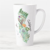 Waterverf California State Art Kaart Latte Mok (Rechts)