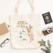 Waterverf California State Art Kaart Tote Bag