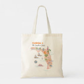Waterverf California State Art Kaart Tote Bag (Achterkant)
