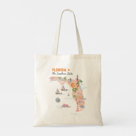 Waterverf California State Art Kaart Tote Bag (Achterkant)