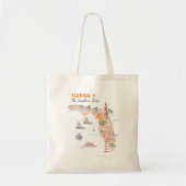 Waterverf California State Art Kaart Tote Bag (Voorkant)