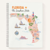 Waterverf California State Art Map Reisjournaal Notitieboek (Voorkant)