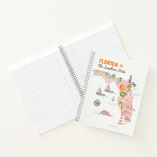 Waterverf California State Art Map Reisjournaal Notitieboek (Binnen)