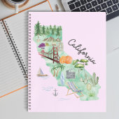 Waterverf California State Art Map Reisjournaal Notitieboek
