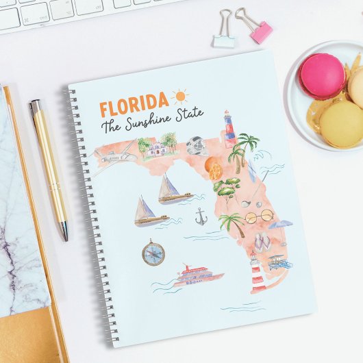 Waterverf California State Art Map Reisjournaal Notitieboek