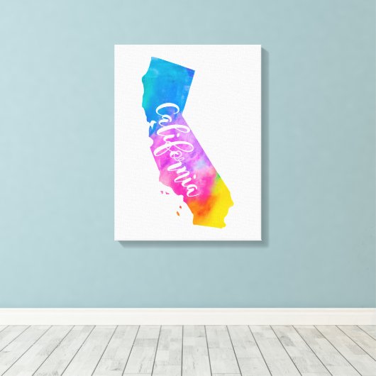 Waterverf Californië Canvas Afdruk (Insitu (Houten vloer))
