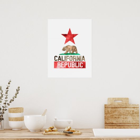 Waterverf Californië Poster (Keuken)