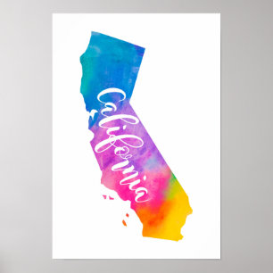 Waterverf Californië Poster