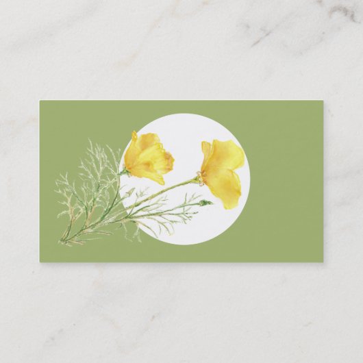 Waterverf Californische pap Wilde Vloer Kunst Visitekaartje (Achterkant)