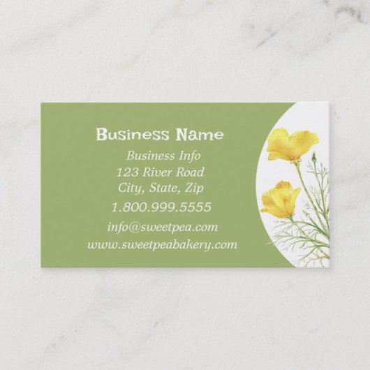 Waterverf Californische pap Wilde Vloer Kunst Visitekaartje (Voorkant)