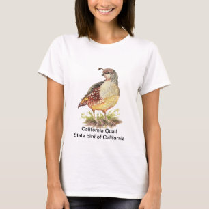 Waterverf Californische Quail State-vogel T-shirt