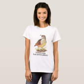 Waterverf Californische Quail State-vogel T-shirt (Voorkant volledig)