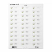 Waterverf Calla lelie bloemenlabel Etiket (Full Sheet)
