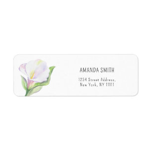 Waterverf Calla lelie bloemlabel Etiket