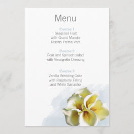 waterverf calla leliesBloemen bruiloft menukaarten Menu