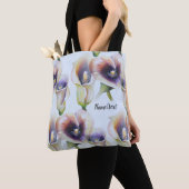 Waterverf Calla Lilies in de tekst van de Kleuren  Tote Bag (Dichtbij)