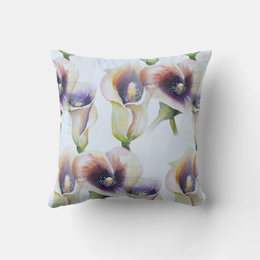 Waterverf Calla Lilies in verloopkleuren Kussen (Achterkant)