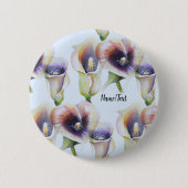 Waterverf Calla Lilies in verloopkleuren Ronde Button 5,7 Cm (Voorkant)