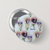 Waterverf Calla Lilies in verloopkleuren Ronde Button 5,7 Cm (Voorkant /achterkant)