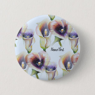 Waterverf Calla Lilies in verloopkleuren Ronde Button 5,7 Cm