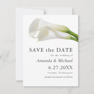 Waterverf Calla Lilies sparen de Datum met Foto Save The Date