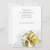 waterverf calla lilies Weddenschap Bedankkaart (Voorkant)