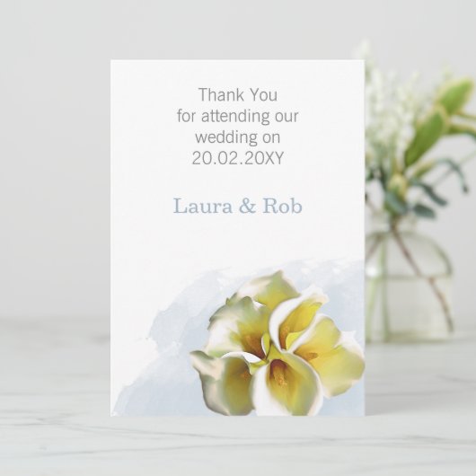 waterverf calla lilies Weddenschap Bedankkaart (Staand voorkant)