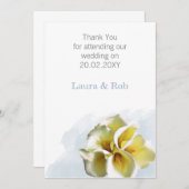 waterverf calla lilies Weddenschap Bedankkaart (Voorkant / Achterkant)