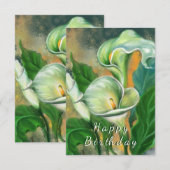 Waterverf Calla Lily Flowers Verjaardag Kaart (Voorkant / Achterkant)