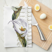 Waterverf Calla Lily Home Sweet Home Aangepast Theedoek (Quarter Fold)