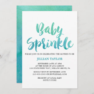 Waterverf Calligrafie Baby Sprinkle Kaart