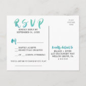 Waterverf Calligrafie Beach Song Request RSVP Uitnodiging Briefkaart (Achterkant)