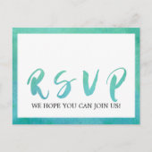 Waterverf Calligrafie Beach Song Request RSVP Uitnodiging Briefkaart (Voorkant)