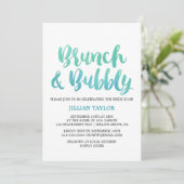Waterverf Calligrafie-bestemming Brunch en bubbelb Kaart (Staand voorkant)