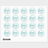 Waterverf Calligrafie Love Wedding Envelope Seals Ronde Sticker (Vel)