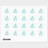 Waterverf Calligrafie Oh Baby shower Ronde Sticker (Vel)