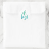 Waterverf Calligrafie Oh Baby shower Ronde Sticker (Tas)
