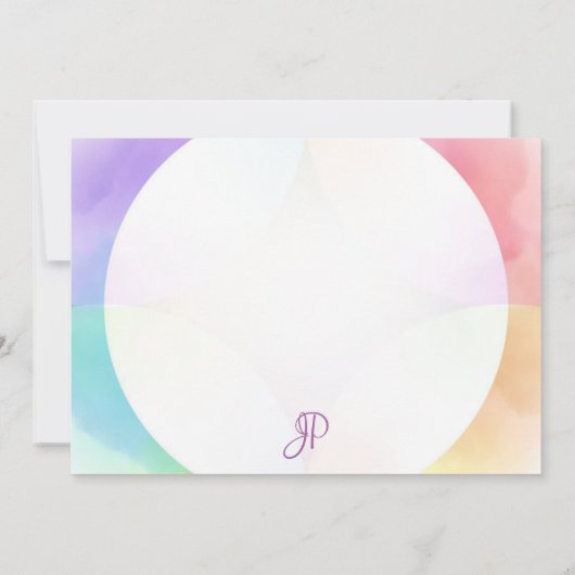 Waterverf Calligrafiemonogram op maat Notitiekaartje (Achterkant)