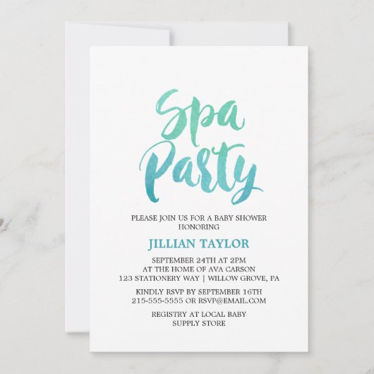 Waterverf Calligrafiespa Partij Kaart (Voorkant)