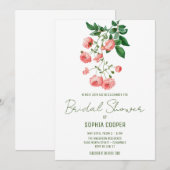 Waterverf Camellia Bloem | Bruidsdouche Kaart (Voorkant / Achterkant)