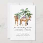 Waterverf Camels Palm Trees Woeddag Kaart (Voorkant)