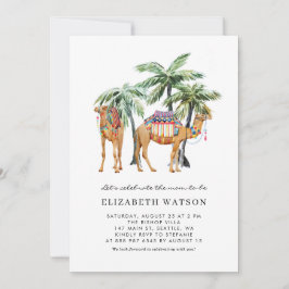 Waterverf Camels & Palm Trees woestijn-Baby shower Kaart