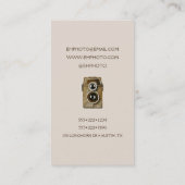 Waterverf  camera & bloemen visitekaartje (Achterkant)