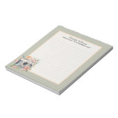 Waterverf camera en bloemen gevoerd notitieblok (Linkerzijde)