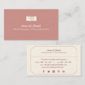  Waterverf camera en Roos fotografie Visitekaartje (Voorkant / Achterkant)