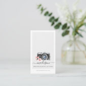 Waterverf camera & Florals Fotografie Visitekaartje (Staand voorkant)