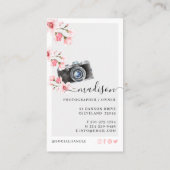 Waterverf camera & Florals Fotografie Visitekaartje (Achterkant)